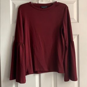 Soft Maroon Bell Sleeve Top